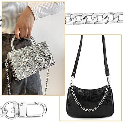 Flat Chain Strap, Silver Metal, Women