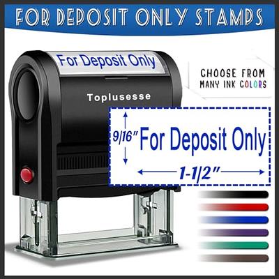 Self Inking Rubber Stamp, Refillable Red Ink Preinstalled with Popular  Business Phrases (for Deposit Only)