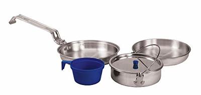 SilverAnt Ultralight Titanium Cookware Set - 2-Piece Titanium Pot & Titanium Pan - Camping Backpacking Pot & Pan Cook Ware Nesting Foldable Handles