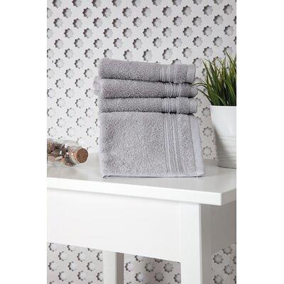 American Soft Linen 4 Piece 100% Turkish Cotton Hand Towel Set - Dark Gray