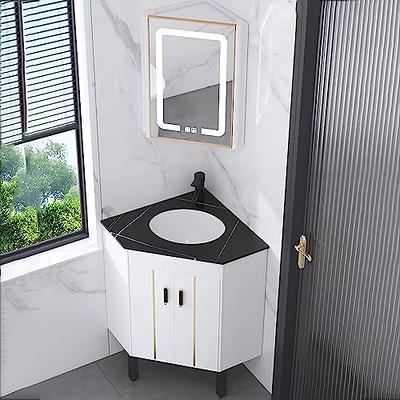 Corner Bathroom Cabinet with Sink, Bathroom Vanity with Sink, Wall Mount  Bathroom Sink Combo, Bathroom Sink Vanity with Faucet Combo,with Mirror