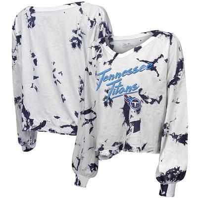 New Era Women's Navy Atlanta Braves Tie-Dye Cropped Long Sleeve T