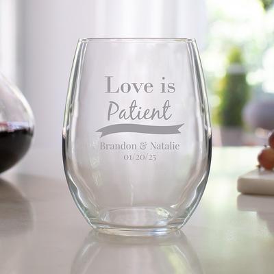 Personalized 15 oz. Stemless Wine Glass - Party Favors, Wedding, Baby