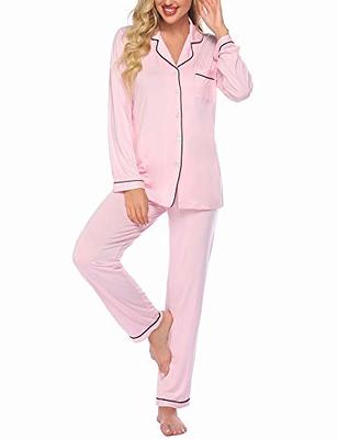 Women Pajama Sets Long Sleeve Button Sleepwear Homewear Nightwear