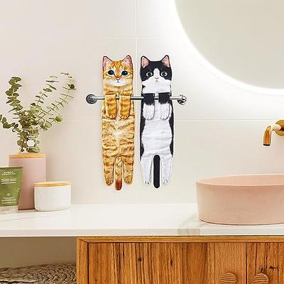 Cat Funny Hand Towels for Bathroom Kitchen - Cute Decorative Cat