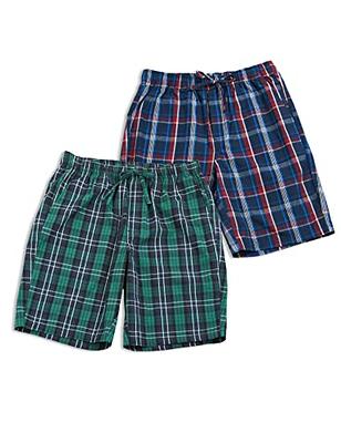 LAPASA Men's Pajama Shorts (2 Pack) 100% Cotton Woven Sleepwear
