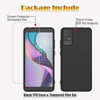 For TCL 40 SE Case Silicone Gel Phone Cover & Glass Screen Protector