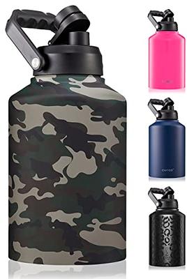 BUZIO One Gallon Water Bottle Insulated, 128oz Stainless Steel Water  Bottle, 18/8 Food-Grade Beer Growler with Carrying Pouch and Two Stainless  Steel