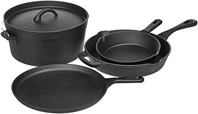 MegaChef Pre-Seasoned 3 Piece Cast Iron Skillet Set, Size: 3PC