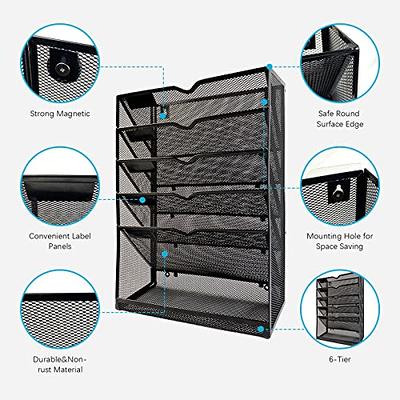 SUPEASY 6-Tier Wall File Organizer with Hooks, Hanging Wall File Holder for  Papers, Folders, Files Clipboard & Magazine Organization Great for Office  Home, Silver - Yahoo Shopping
