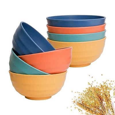 Wrova Wheat Straw Bowl Sets,8 PCS Unbreakable Cereal