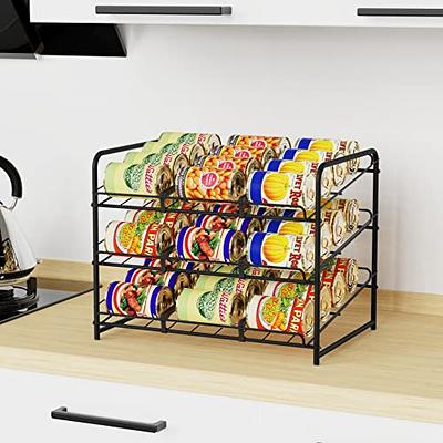 Can Rack Organizer, Stackable Can Storage Dispenser Kitchen Cabinet or  Pantry 