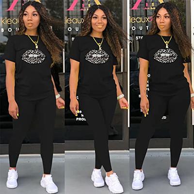 Mrskoala Women Two Piece Outfits Summer Sweatsuits Matching Jogger