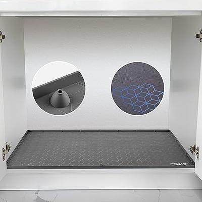Bellzacasa Under Sink Mat, 34'' x 22'' Under Sink Mats for Kitchen  Waterproof, Flexible Silicone Kitchen Cabinet Liner with Drain Hole, Under  Sink Tray for Drips Leaks Spills, Black - Yahoo Shopping