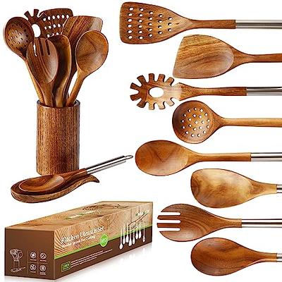 Umite Chef Kitchen Cooking Utensils Set, 33 pcs Non-stick Silicone Spatula  Set with Holder, Woodle H…See more Umite Chef Kitchen Cooking Utensils Set
