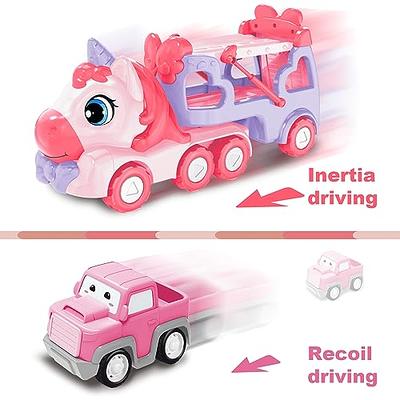  Lehoo Castle Toddler Girl Toys, 2 Year Old Girl Toys with  Lights & Music, Toddler Toys 2-3, Unicorn Toys Girl Cars for Toddlers 1-3,  Car Carrier Truck Toy, Gift for Girls 