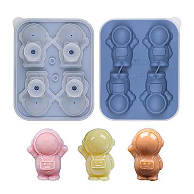 Cocktail Cubes - Extra Large Silicone Ice Cube Trays - 2.5 Inches - Light  Blue (2 Trays)