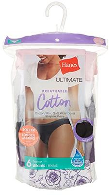 Hanes 6-Pack Hi-Cut Panties Cotton Womens Underwear Ultimate