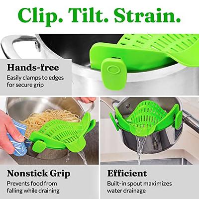 Kitchen Gizmo Snap N Strain Pot Strainer and Pasta Strainer - Adjustable  Silicone Clip On Strainer for Pots, Pans, and Bowls - Kitchen Colander -  Red
