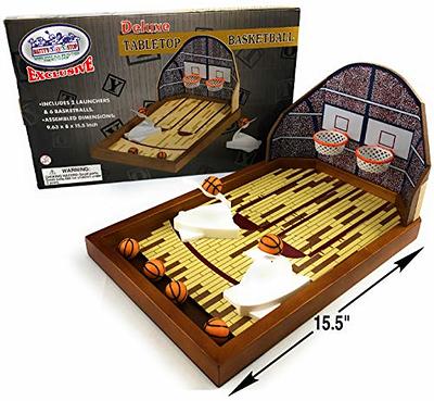 Matty's Toy Stop Deluxe Wooden Mini Tabletop Basketball Game for 2