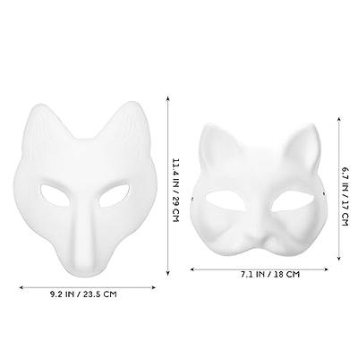 Gadpiparty 2Pcs Halloween Fox Mask 2Pcs Masquerade Cat Mask Blank Mask DIY  Animal Unpainted Craft Mask White Paintable Masks Hand Painted Face Mask  for Masquerade Prop, Cosplay - Yahoo Shopping