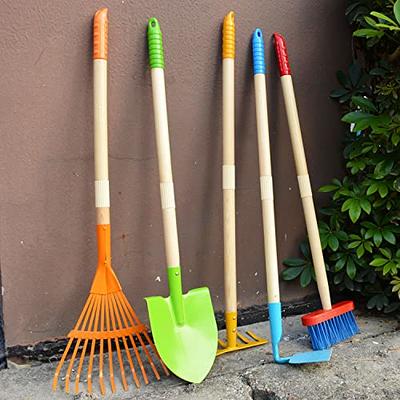 POMIKU Kids Shovel, Rake for Leaves, Spade, Hoe and Broom, 5Pcs Kids Garden  Tools, Gardening Yard Outdoor Toy Gifts for Boys Girls Age 3 4 5 6 7 8  Years Old - Yahoo Shopping