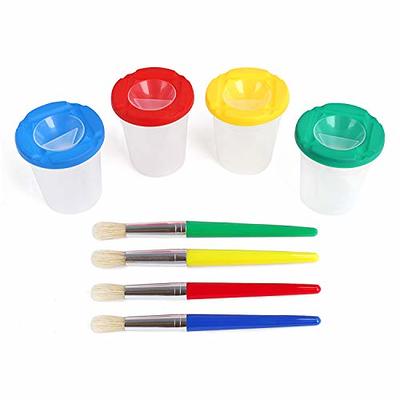 Plastic Non Spill Water Cup Paint Pot & Stopper Lid for Kids Art