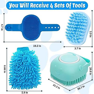 Shampoo Dispenser Pet Massage Bath Brush Dog Cat Silicone Scrub Tool