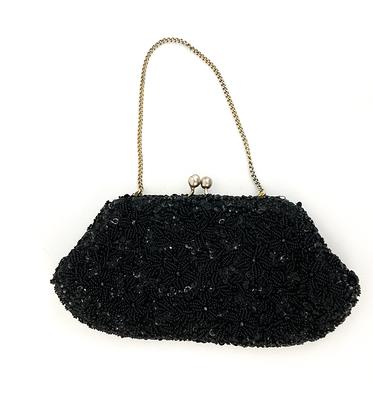 Beaded Hand Bag Black La Regale Evening Purse Vintage Black -  Hong Kong