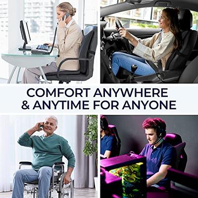 Memory Foam Seat Cushion Pillow, Chair Pillow for Sciatica, Coccyx, Back & Tailbone Pain Relief, Orthopedic Chair Pad for Support in Office Chair