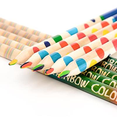 30 Pieces Rainbow Colored Pencils for Kids, 4 in 1 Colored Pencils, Rainbow  Pencil, Assorted Colors Pencil for Adult and Kids Coloring for Drawing  Stationery, 