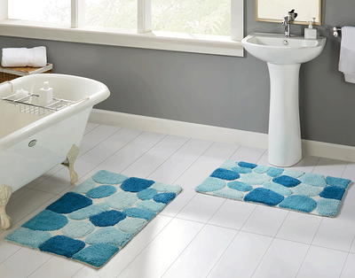 2pc Berkeley Geometric Bath Rug Set Gray/White - Chesapeake