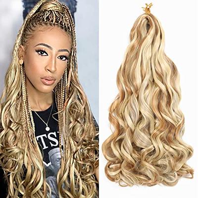 8 Packs French Curl Crochet Braids 18 Inch Bouncy Braiding Hair Pre Looped  French curly hair Crochet Braids Hair for Women Box Braids Crochet Hair  With Curly Ends(18 Inch, 8 Packs,RS30) 
