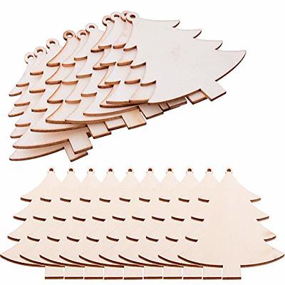 Pack of 50 Wooden Crafts to Paint 3 inch Christmas Tree Hanging