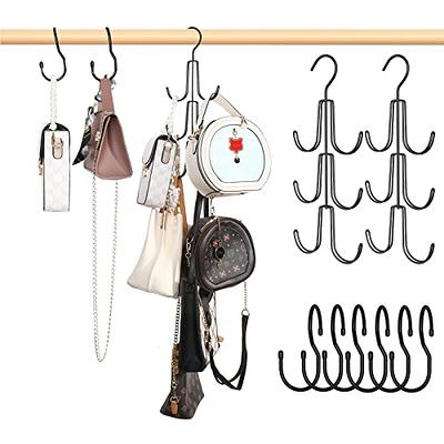 Purse Hanger for Closet, S Hooks for Hanging Twisted Purse Hooks Heavy Duty  S Hooks Handbag Hanger Organizer Space Saving Closet Rod Hooks for