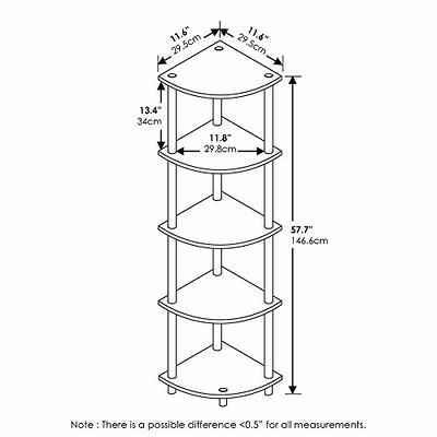 Furinno Turn-N-Tube 5 Tier Corner Display Rack Multipurpose Shelving Unit, Espresso/Black