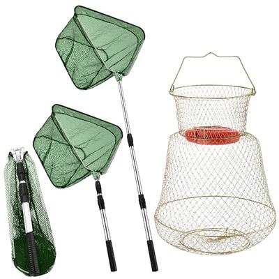 Fishing Net &Telescopic Rod Handle, Foldable Nylon Fishing Landing