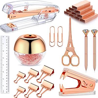 Desk Accessory Kit Office Supplies Set Marble Stapler Tape Dispenser Staple  Remover Staples Ballpoint Pen Paper Clips Scissor Transparent Ruler Desk