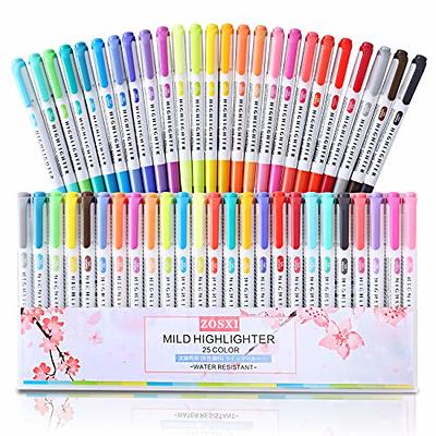 Highlighters, 18 Colors Pastel Highlighter Pens Assorted Colors, Dual Tip  Mild Color Highlighter Markers, Perfect for Teens, Kids and Adults  Coloring, Underlining, Highlighting by Shuttle Art 