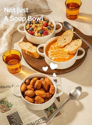LAUCHUH Stackabel Bowl Set Porcelain Soup Bowls 28 Ounces Cereal Bowl Set  with Serving Stand Large Bowl Porcelain Cereal Soup Salad with Bowl