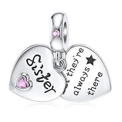 LTX-006 sister love beads with Cubic zirconia Fits for Pandora charms  silver 925 bracelet &