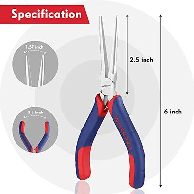 SPEEDWOX Mini Needle Nose Pliers Thin Serrated Jaw 4-1/2 Inches