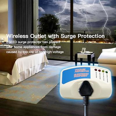 BSEED Voltage Protector, Single Outlet Surge Protector Plug in for Home Appliance Multi Function Plug with Protection Wall Mount Power Suppressor