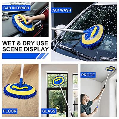 Microfiber Brushes Fan Cleaning Long Handled Car Clean Tool Wax