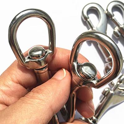 JCPLYNN Swivel Eye Bolt Snap Hooks, Stainless Steel 316 Marine