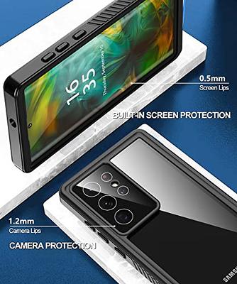 Temdan [Heavy Shockproof for Samsung Galaxy S22 Ultra Case,with 2 Pack  [Soft Screen Protector + Camera Lens Protector] [12 FT Military Grade Drop