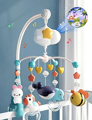  FEISIKE Crib Mobile Motor, Baby Music Box Spinner with 3  Modes（Turn & Music,Turn Only, Music Only) Volume Control,12  Lullabies,Portable Sound Machine,Auto-Off 30 Minutes, Battery Operated :  Baby