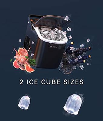 Crownful Ice Makers Countertop, Portable Small Ice Machine with Self-Cleaning, 9 Cubes Ready in 7 Mins, 26Lbs/24H, 2 Sizes Bullet Ice, with Scoop