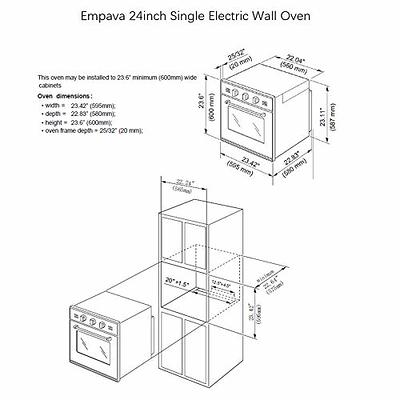 Empava 24 in. Single Electric Wall Oven with Convection Tempered Glass in  Stainless Steel, Silver - Yahoo Shopping