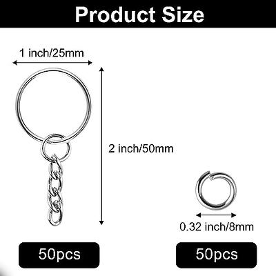 Bouiexye 50 Pack Keychain Rings Metal Split Keychain Ring Parts with Open  Jump Ring and Connector for DIY Keychain Supplies Crafts - Yahoo Shopping